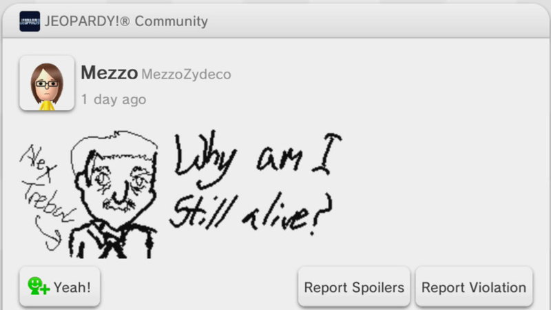 Illustration for article titled Miiverse Moments: The Many Faces of Alex Trebek